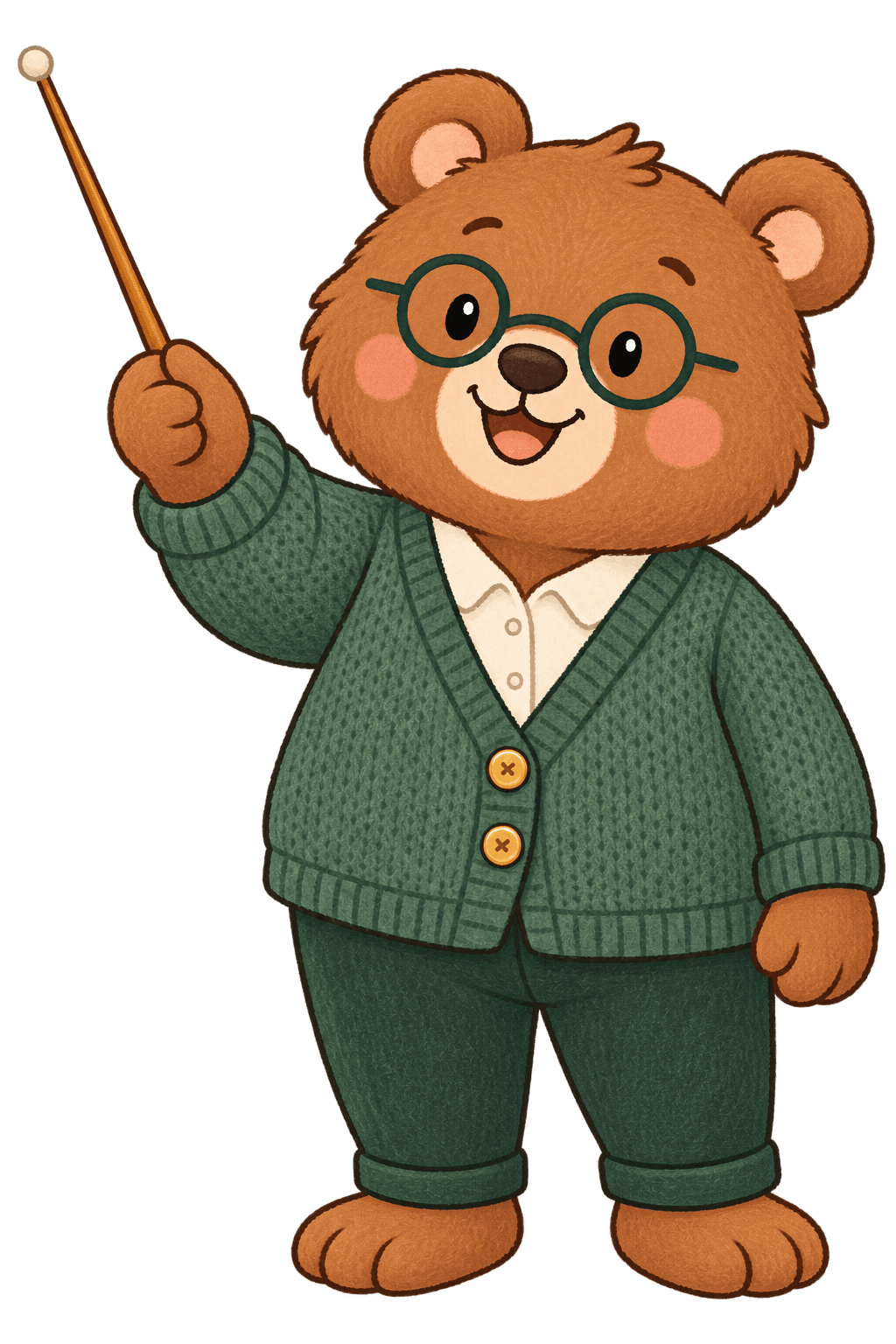 Our teacher bear introduces the demo with a little pointer.